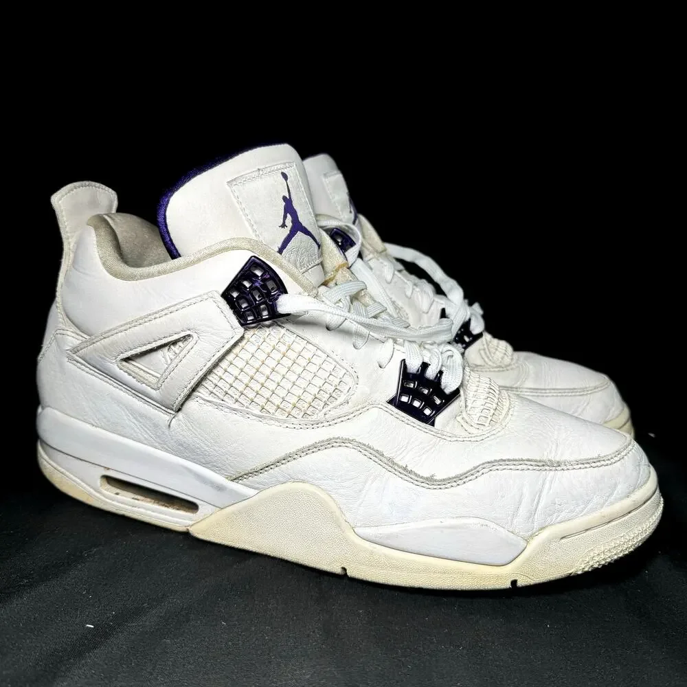 Size 11.5 - Nike Air Jordan 4 Retro Purple Metallic Men's Shoes